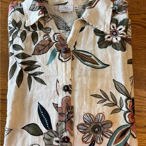 Hot Cotton Women’s Floral Button-Up Shirt Size XL